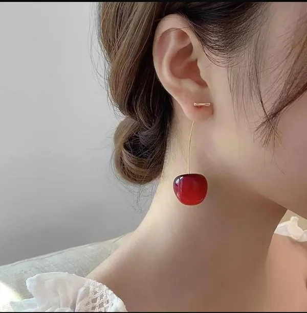 Red_Cherry_Drop_Earrings_For_Women